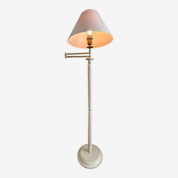 Roche Bobois bleached wooden floor lamp and ivory fabric lampshade