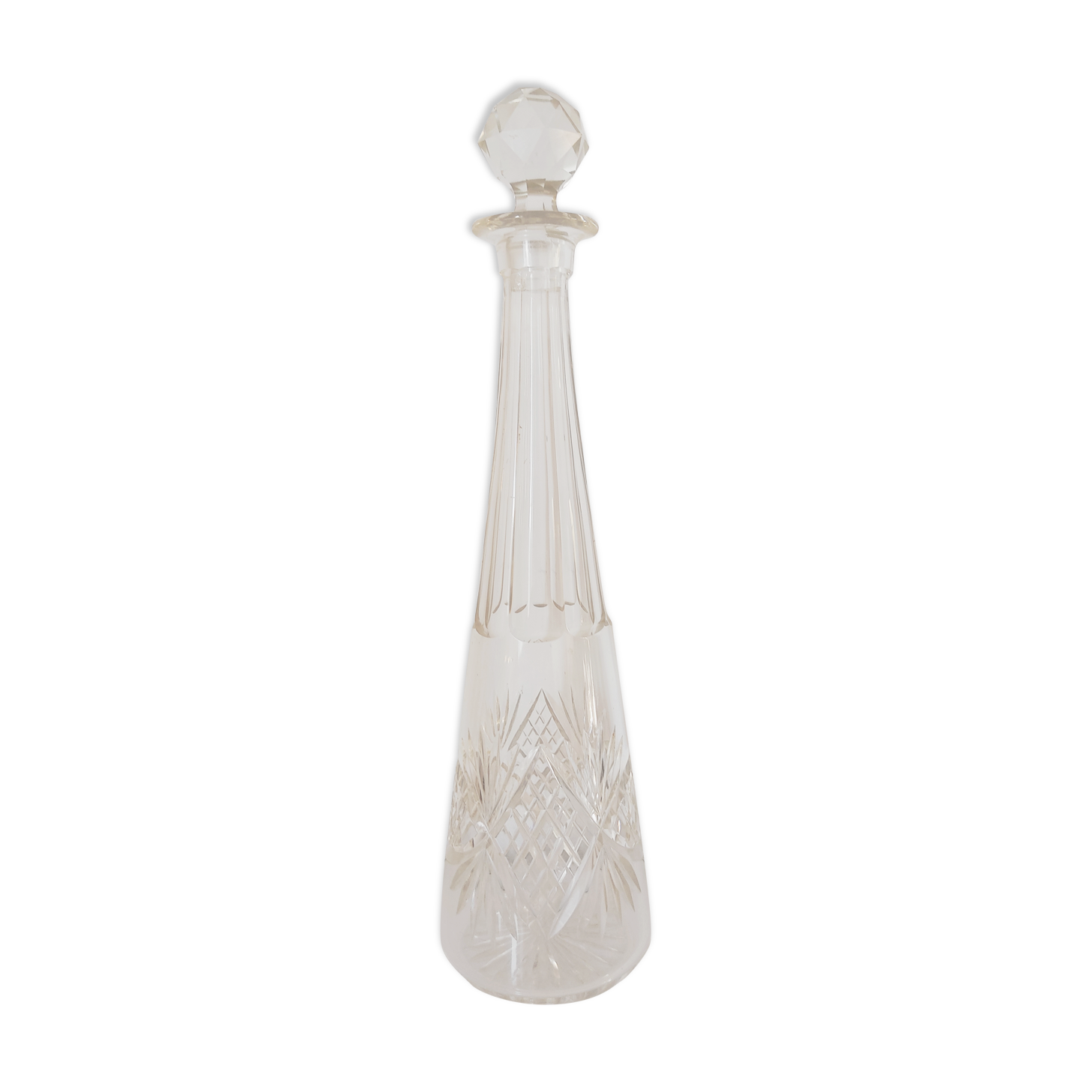 Carved glass decanter
