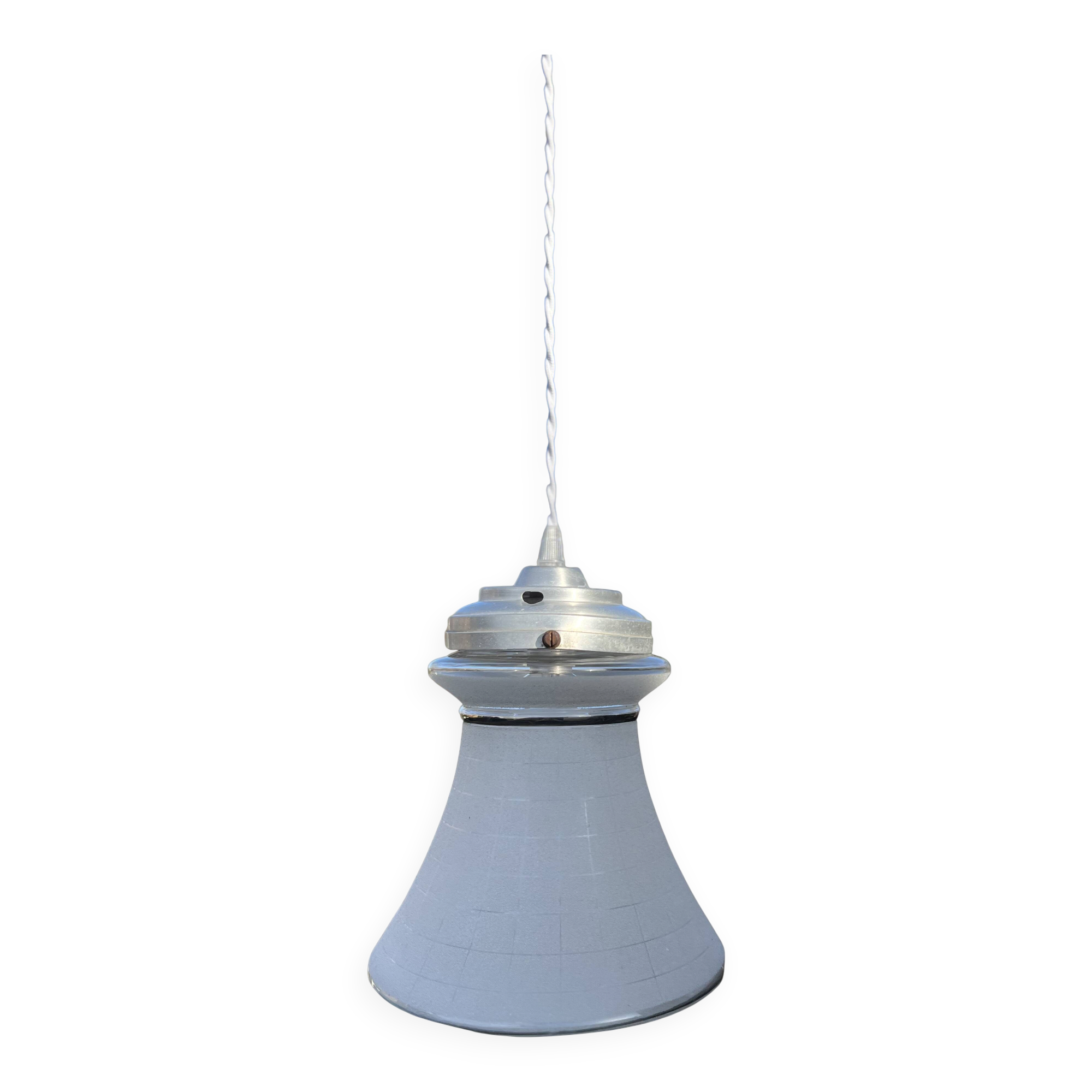 1950s frosted glass pendant light