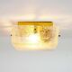 Medium sized brass and muranoglass flush mount light by Hillebrand