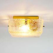 Plafonnier de taille moyenne en laiton et verre de Murano par Hillebrand