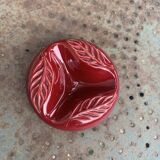 Verceram France Burgundy Red Slip Glazed Ceramic Ashtray