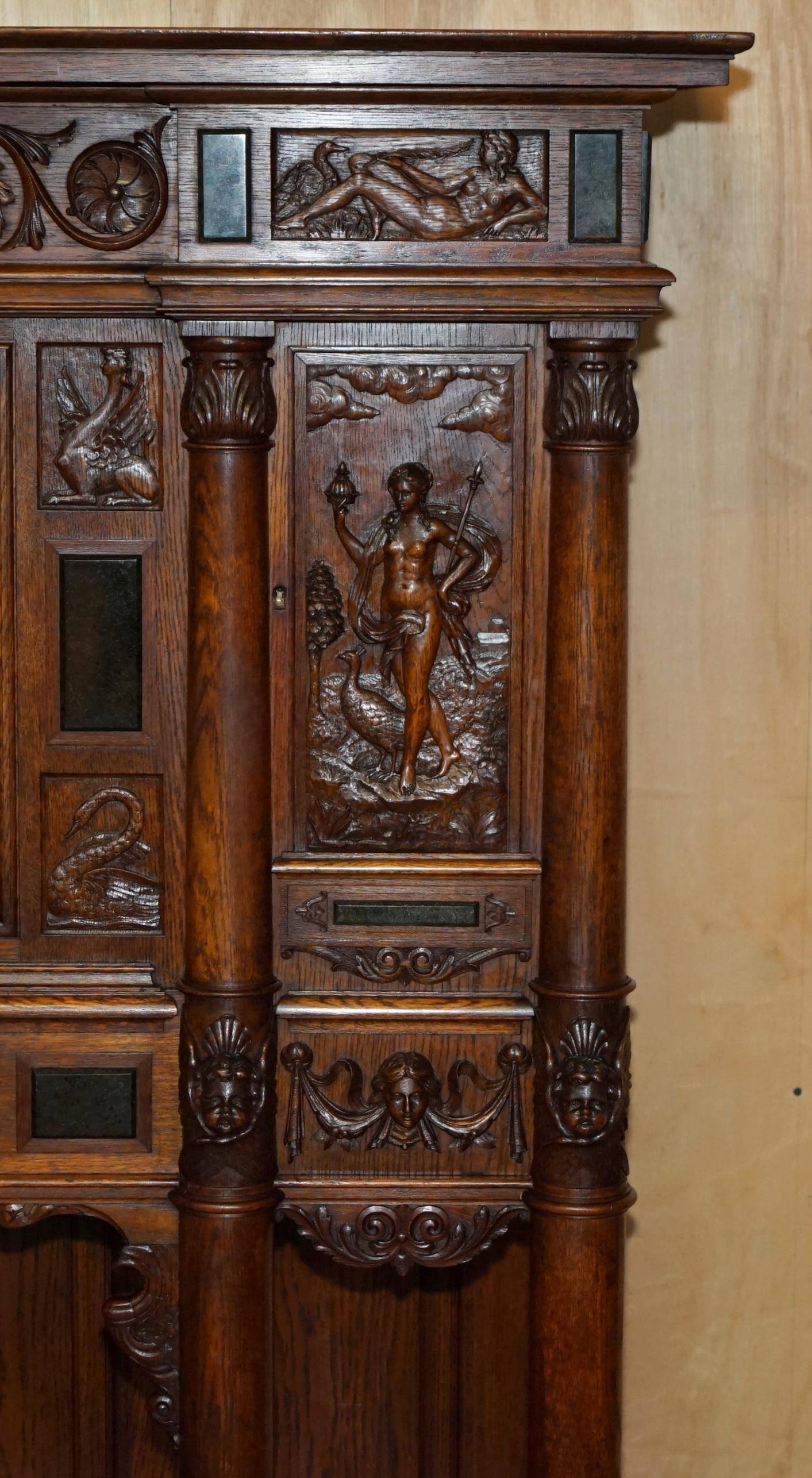 Louis XIII Revival wardrobe in walnut and marble
