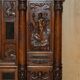 Louis XIII Revival wardrobe in walnut and marble
