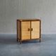 Vintage rattan & woven cane cabinet with 2 doors