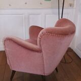 50s 60s armchair pink velvet