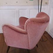 50s 60s armchair pink velvet