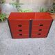 Como Bedside Tables MB3 Model in Red Lacquer and Burnished Brass by Luigi Caccia Dominioni for Azucena, 1970s, Set of 2