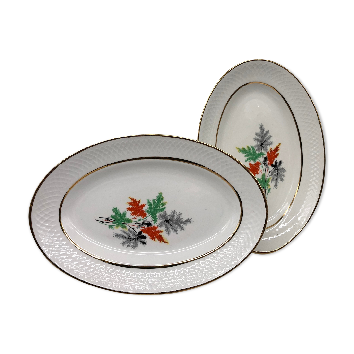 2 dishes of service oval Orchies Moulin des Loups