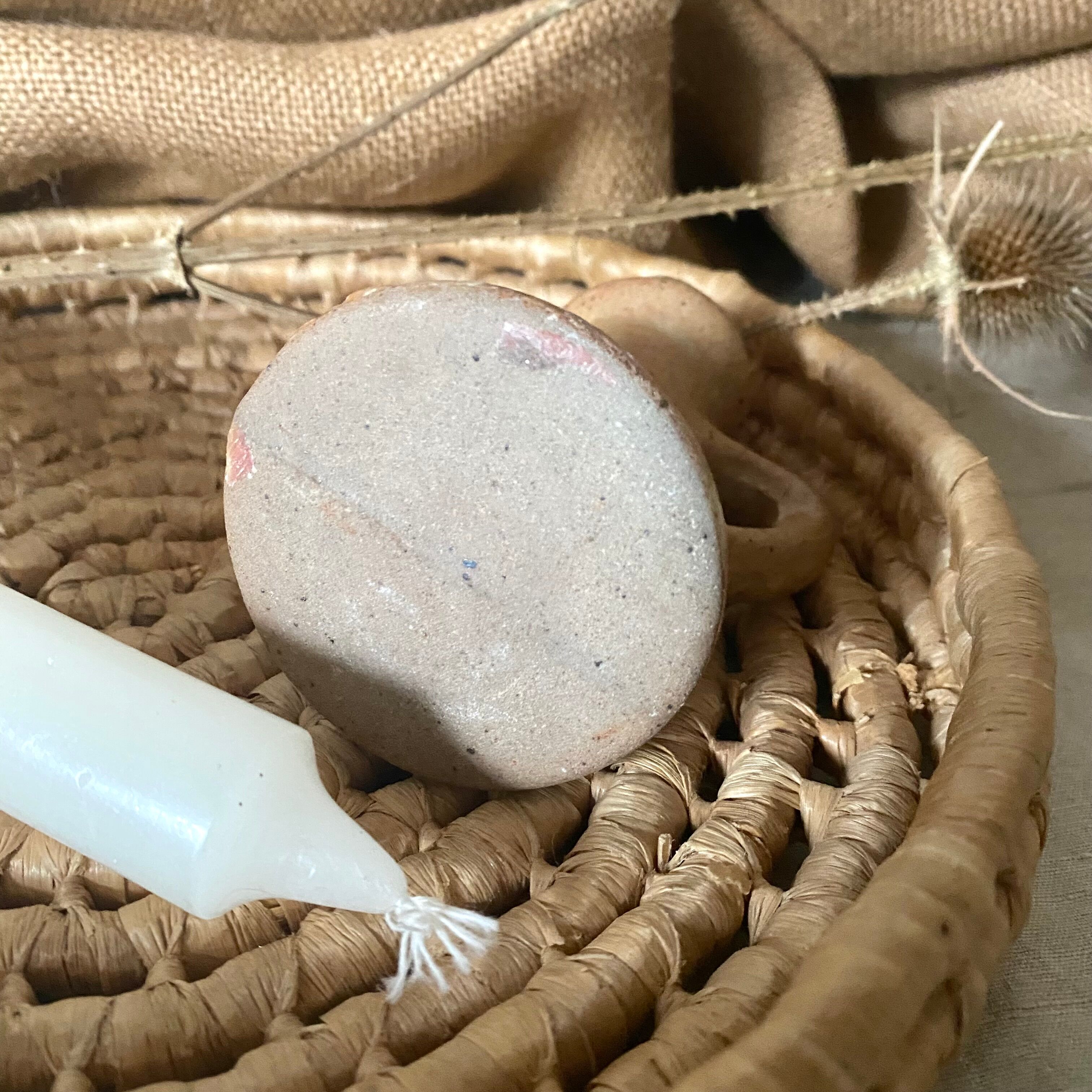 Sandstone candle holder