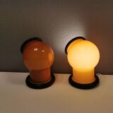 A set of EPOKE II wall lights, designed by Michael Bang for Holmegaard Denmark 1975-1981.