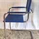Bauhaus design "cantilever" armchair in blue leather – 80s