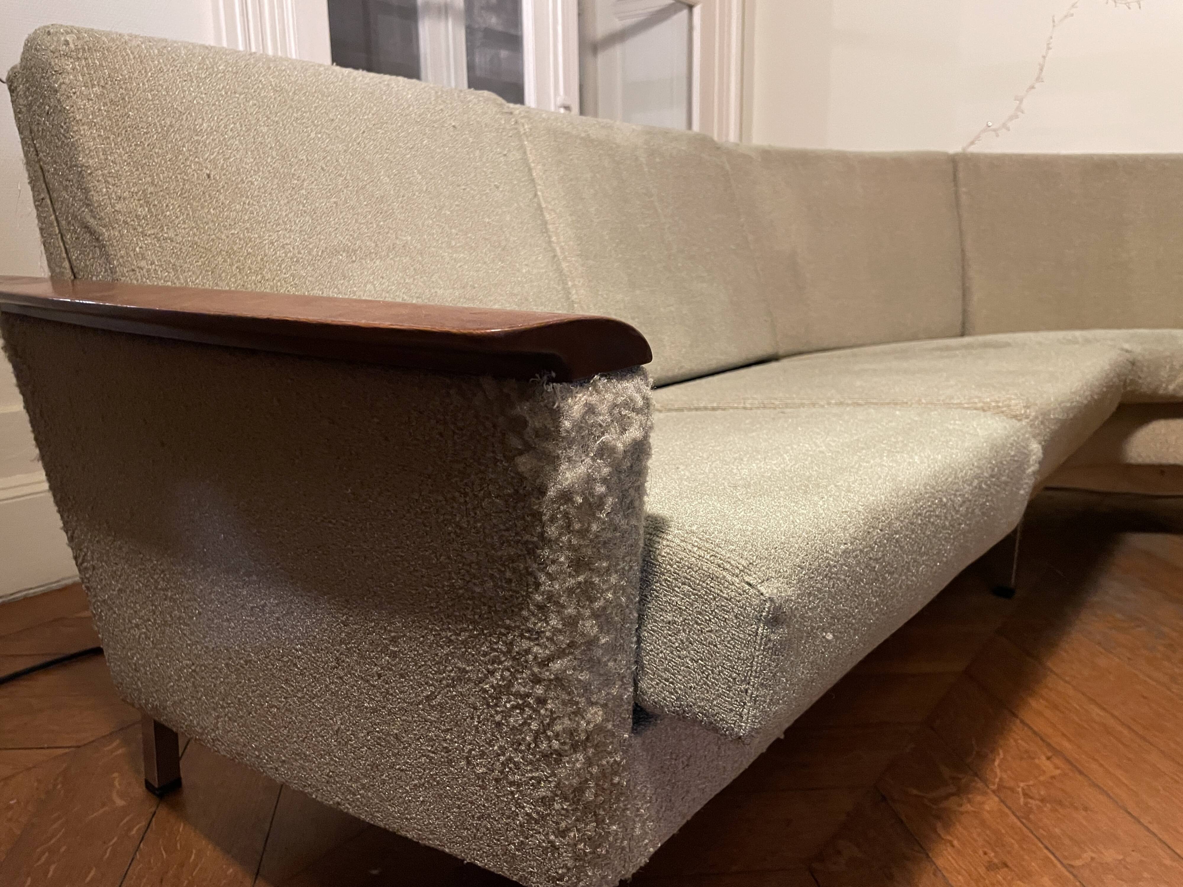 1950s almond green corner sofa