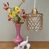 Vintage amber glass globe pendant light