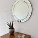 Miroir rond vintage sans cadre avec biseau