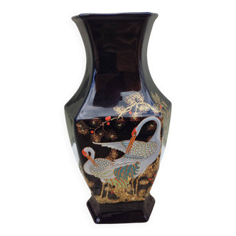 Vase balustre chinois vintage en céramique italienne