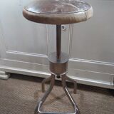 Adjustable leather seating workshop stool