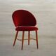 Mid-century toilet chair in oak and red velvet, by a Danish cabinetmaker, 1950s.