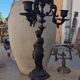 Large antique candelabra in black patinated babbitt – 19th century
