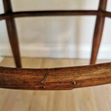 Vintage Thonet Bentwood Chair: Retro Fabric, Cane Backrest, 1970s Yugoslavi