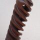 Column in walnut wood twisted in hollow, rustic vintage 60's years height 70 cm