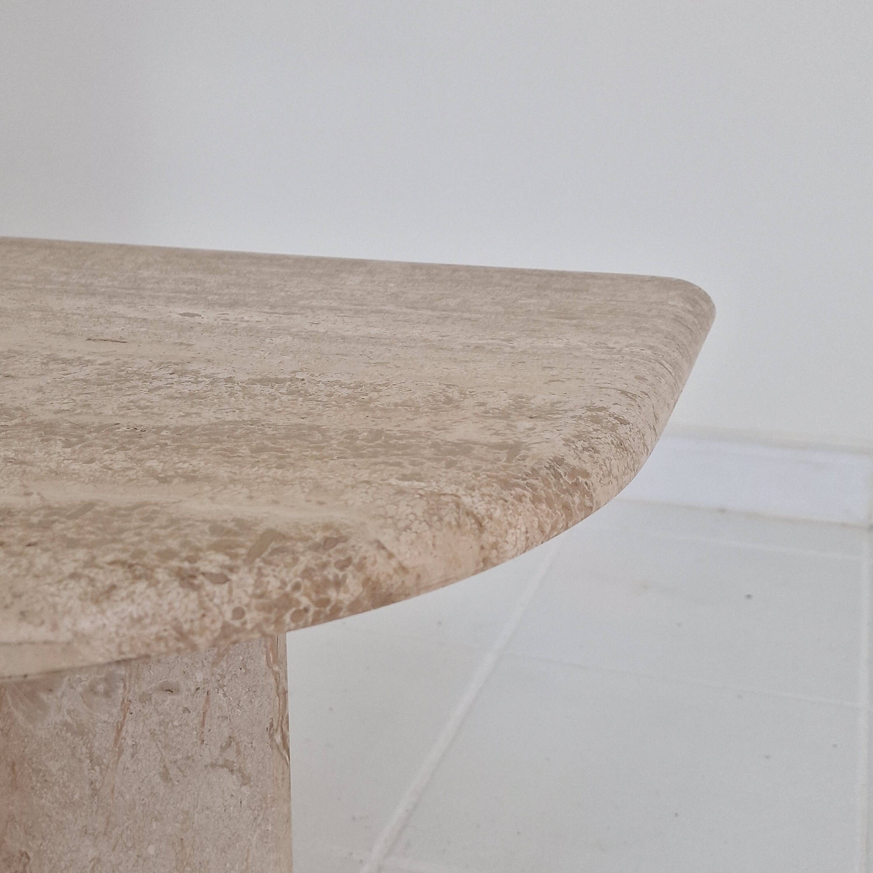 Travertine Coffee or Side Table in Teardrop Shape, Italy 1980s