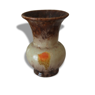 German ceramic vase orange brown beige