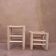 2 Tabouret en cuir et bois clair