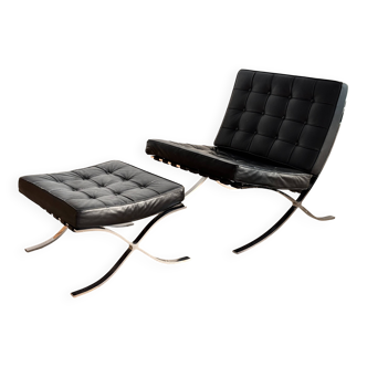 "Barcelona" chair and ottoman by Mies van der Rohe