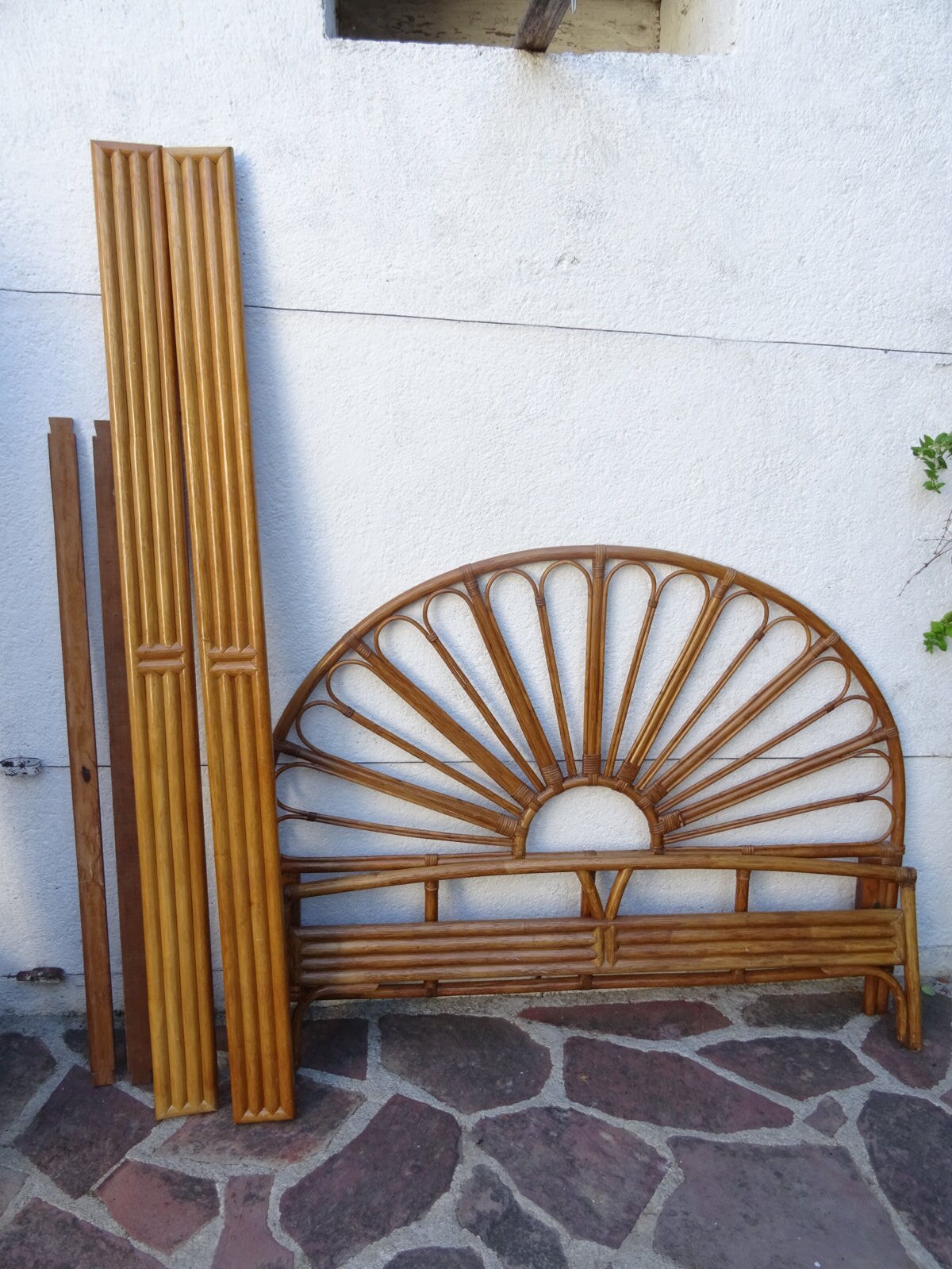 Double rattan bed 60s