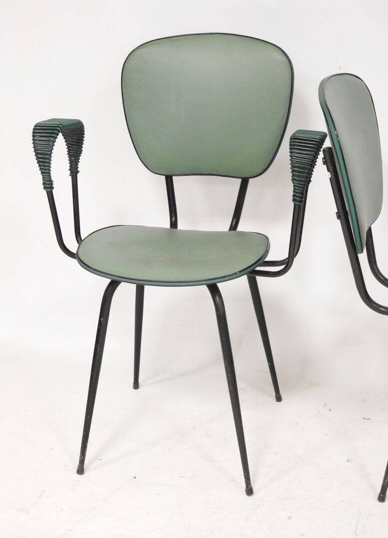 4 chaises vertes (Dans le gout de) jacques Hitier