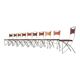 Set of 10 tubular oak bistro dining chairs in vintage industrial style.