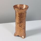 Anthroposophical hand hammered metal vase
