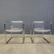 Pair of plexiglass and tubular chrome armchairs, 1970s