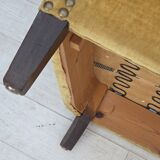 1960s, Danish armchair, honey-yellow furniture velour, original condition.