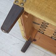 1960s, Danish armchair, honey-yellow furniture velour, original condition.