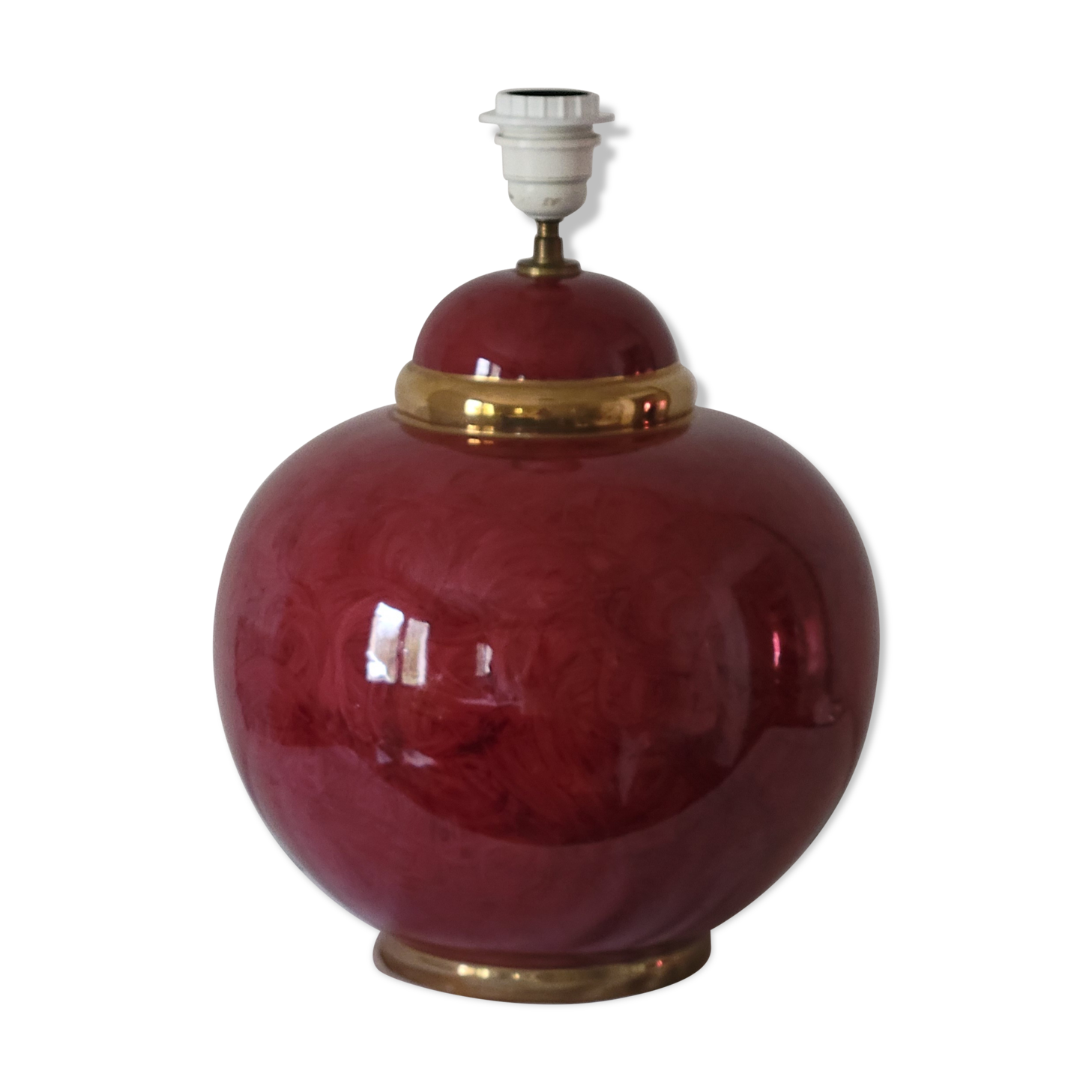 Rondo lamp by Kostka in cracked ceramic