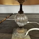 Lampe ancienne Laiton et Verre H 31 cm