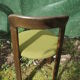Pair of 70s chairs by designer Bruno Rey in wood and green fabric