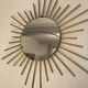 Miroir soleil acier doré vintage années 60
