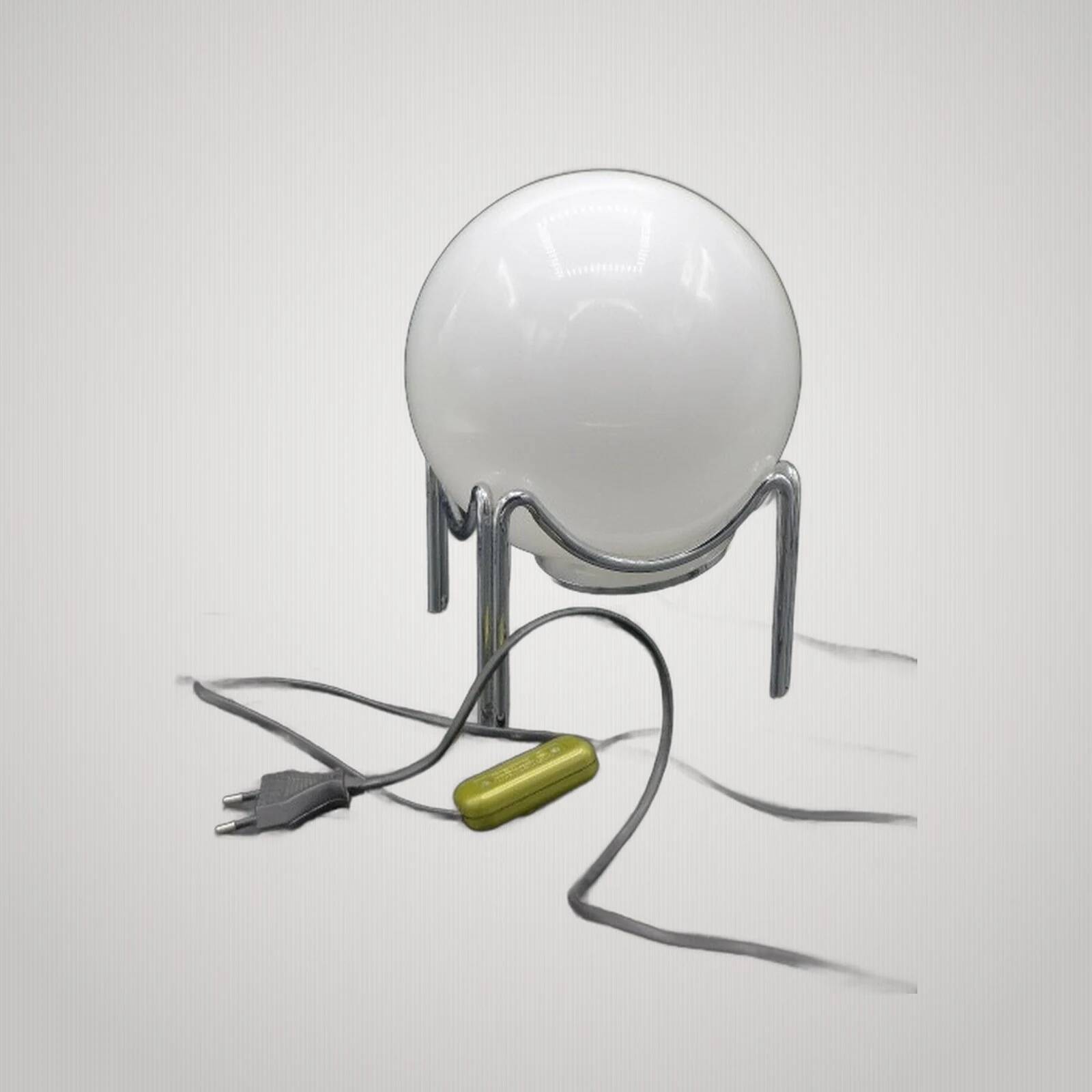 SPACE AGE LAMP DESIGN 70s STEEL OPALINE DLG RAAK RARE