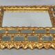 Mirror with reverse edges, carved wooden frame, vintage 50s, C942.
