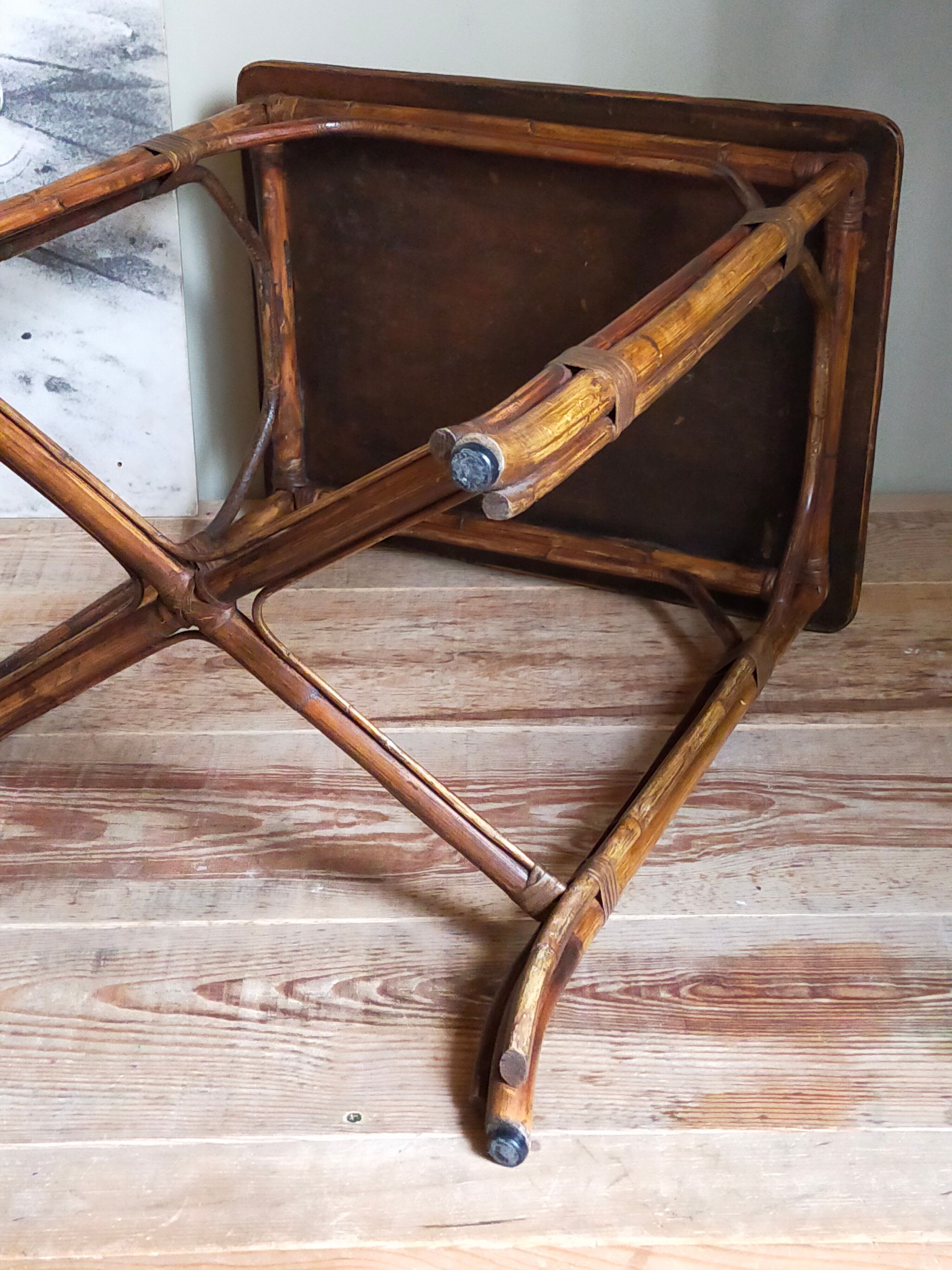 Side service table in old rattan