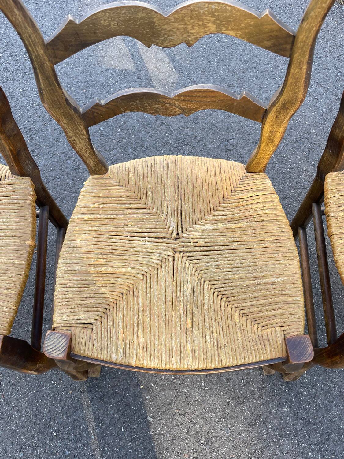 4 chaises paillées de campagne en bois