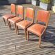 Lot de 4 chaises art déco assise cuir