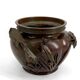 Exceptional planter / cache-pot in patinated Japanese bronze circa 1880.