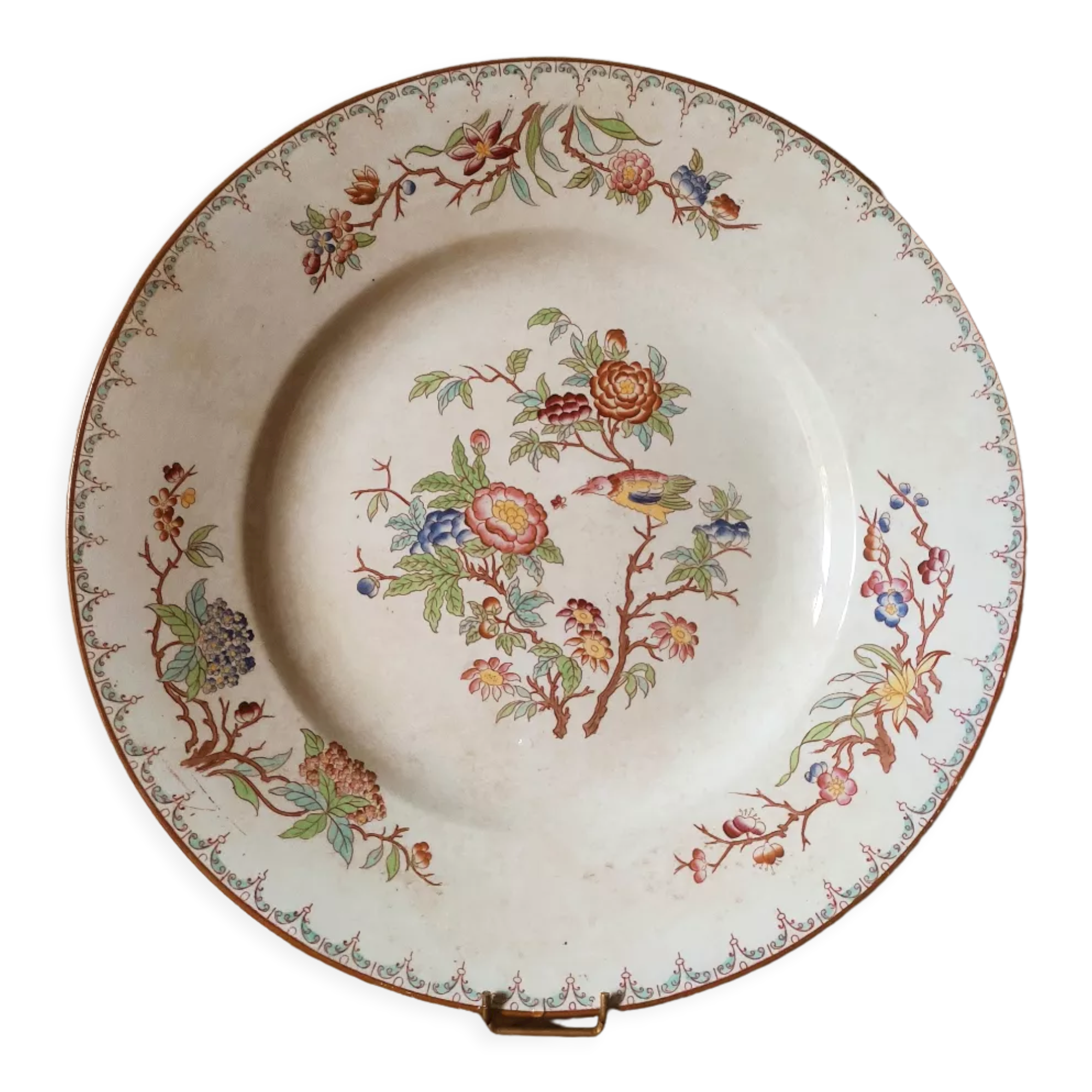 Round iron earth Minton by Sarreguemines