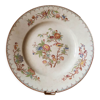 Plat rond terre de fer Minton par Sarreguemines