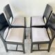 Set de 4 chaises de salle à manger Art Déco en noir
