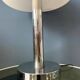 Space Age table lamp in chrome with white plexiglass mushroom shade.